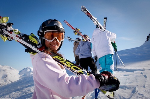 Camiseta interior técnica de esquí sin costuras para mujer