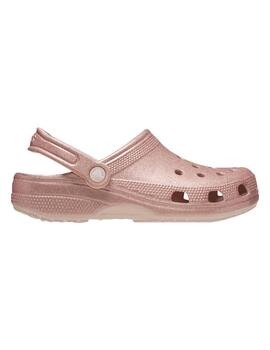 Zueco Crocs classic glitter clog u quartz glitter