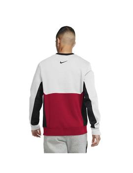Sudadera para hombre Nike NSW Air Crew Fleece blanca y roja