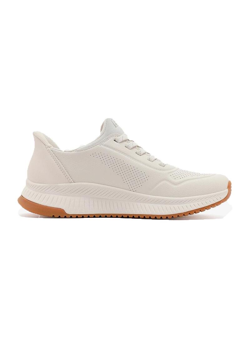 Zapatilla Skechers bobs squad 4-key look white