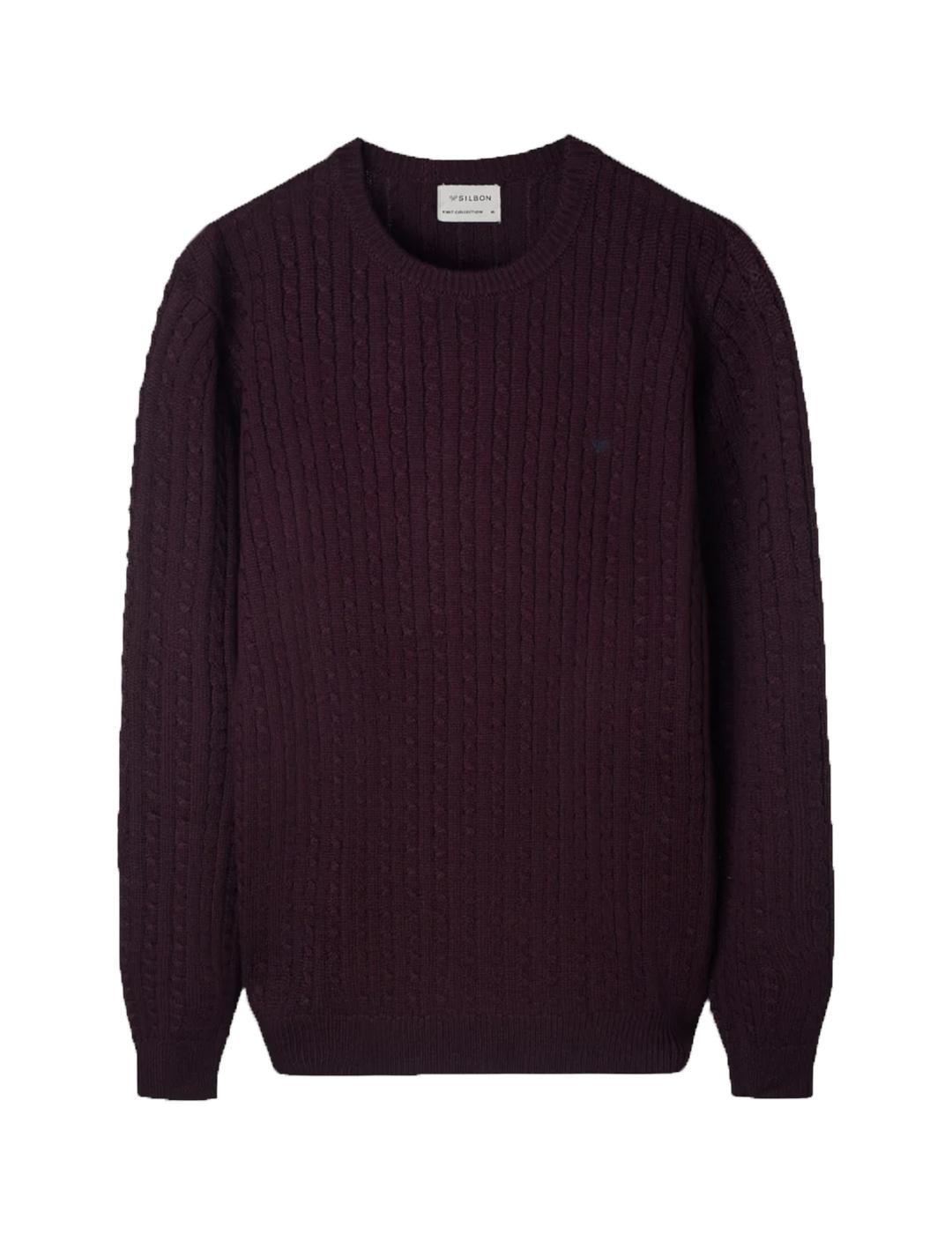 Jersey Silbon  de ochos clásico burdeos