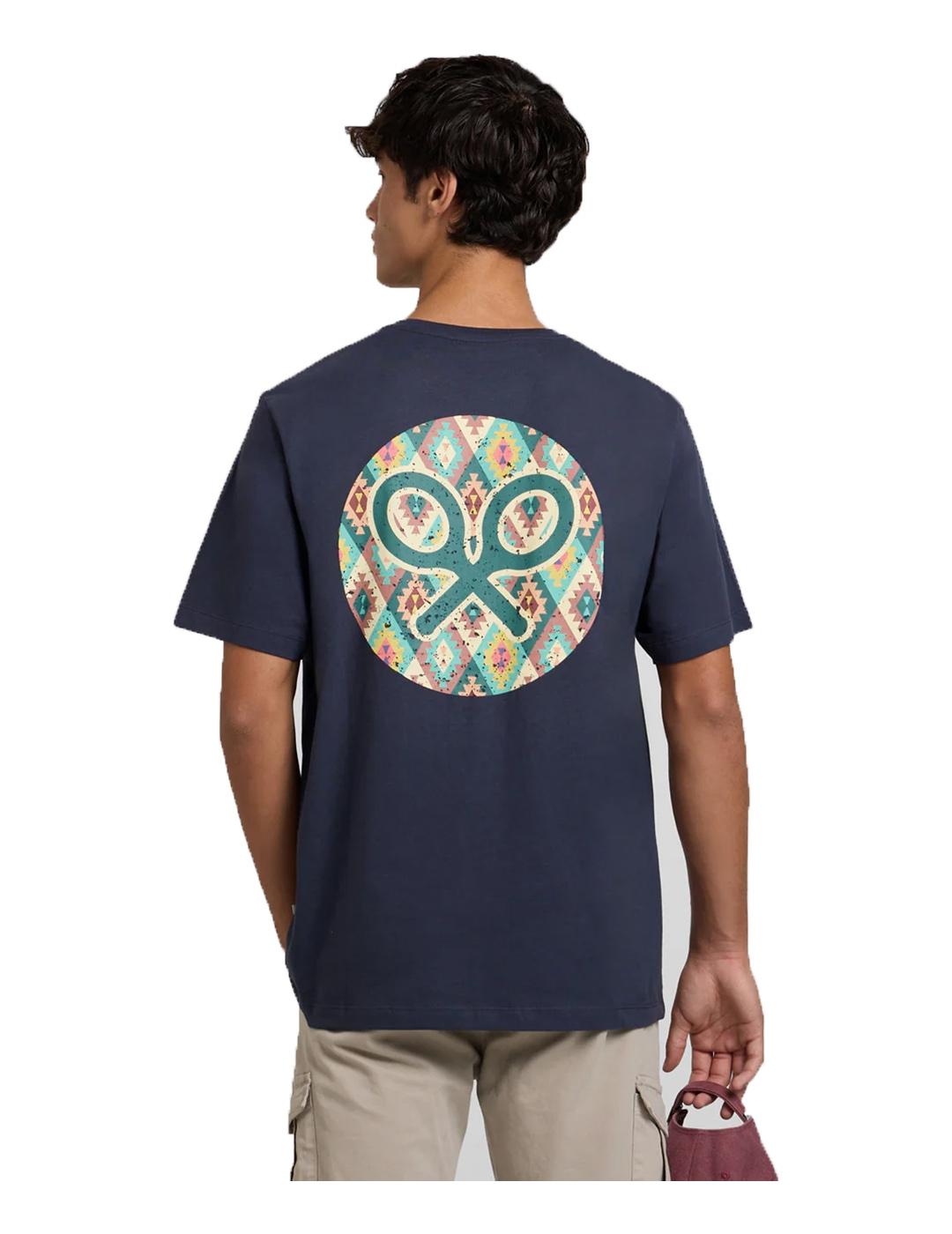 Camiseta Silbon circculo etnico multicolor azul