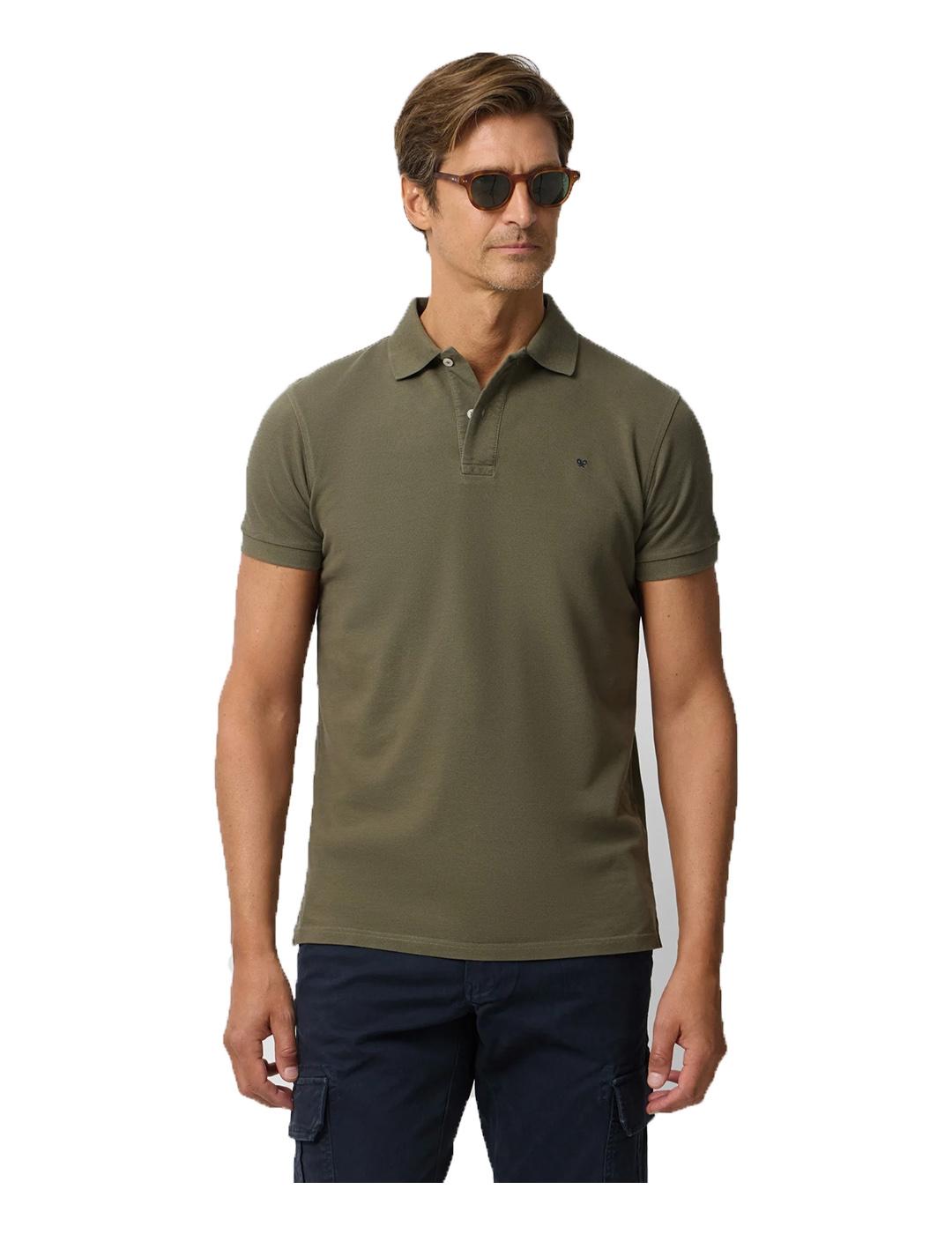Polo Silbon clasico liso verde oscuro