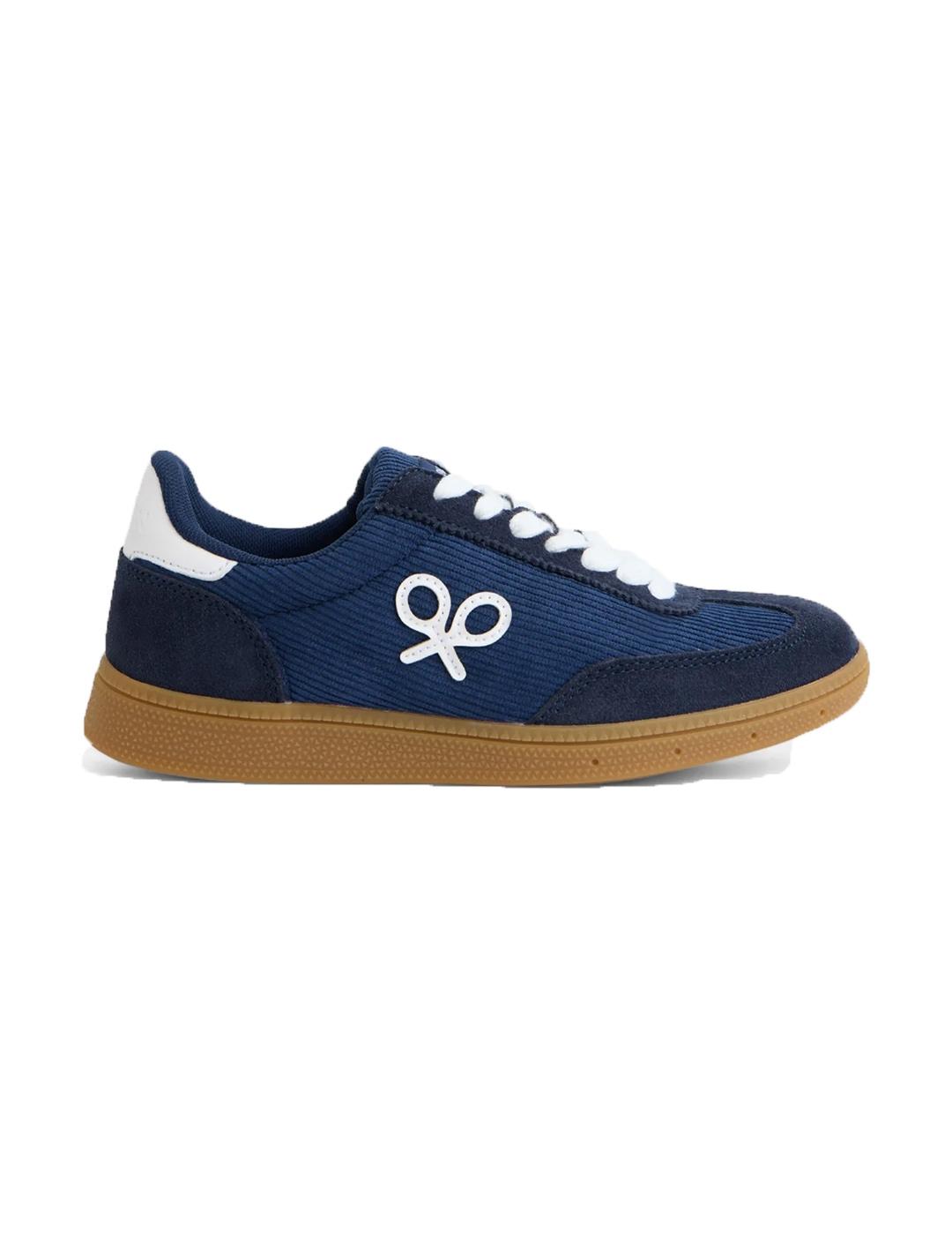 Zapatilla Silbon  casual pana azul