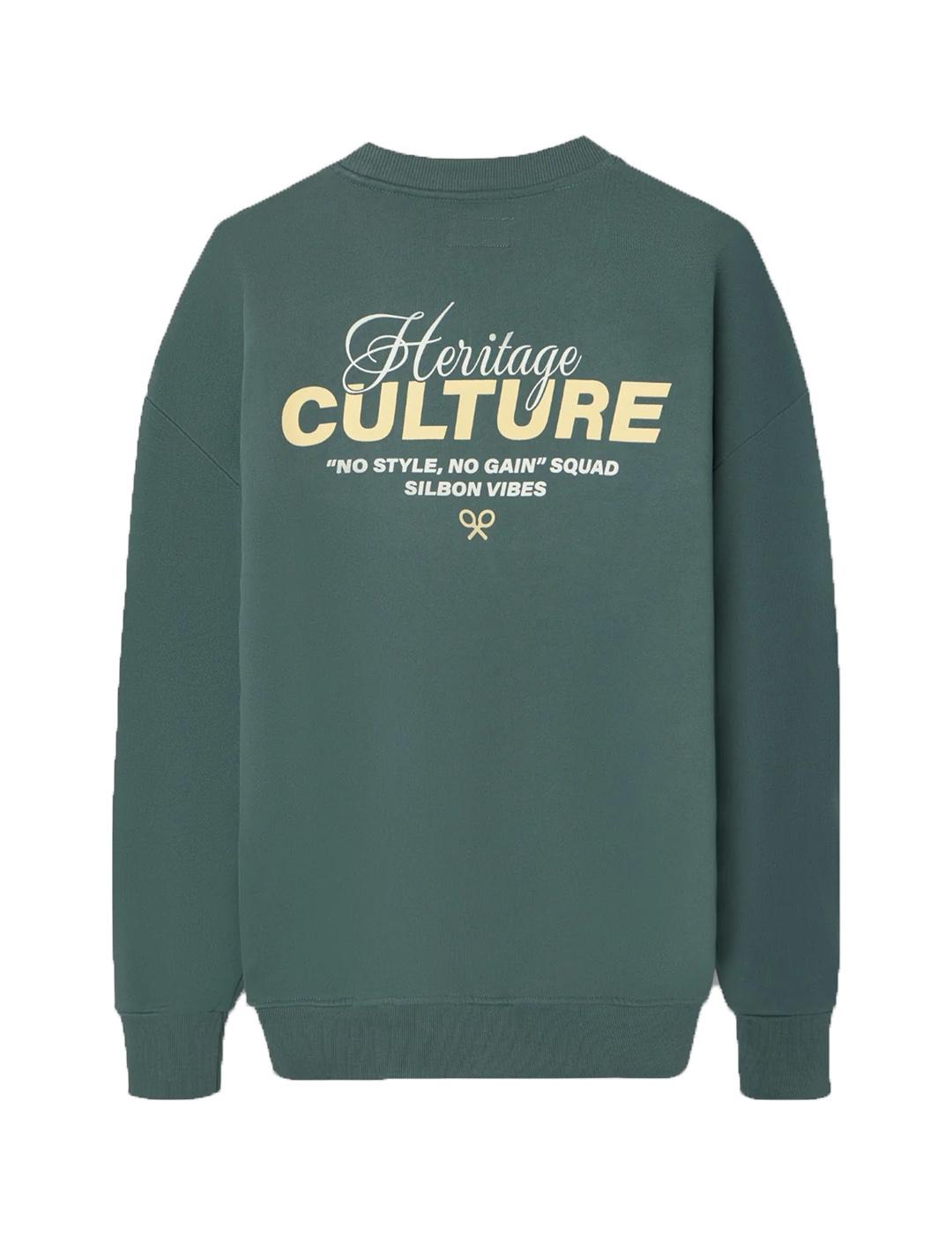Sudadera Silbon relaxed fit culture verde