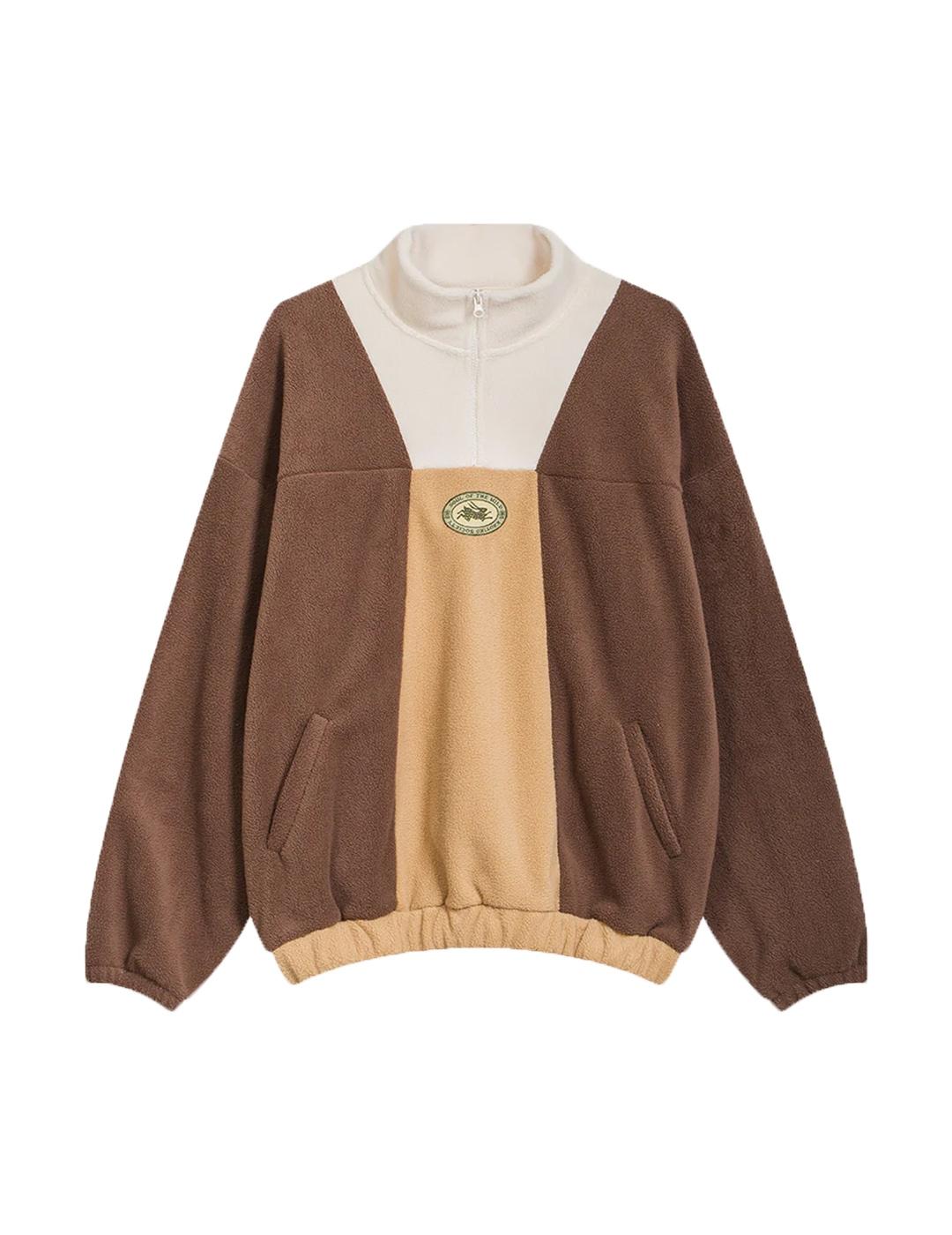 Sudadera Kaotiko fleece soul of the wild ivory/camel/brown